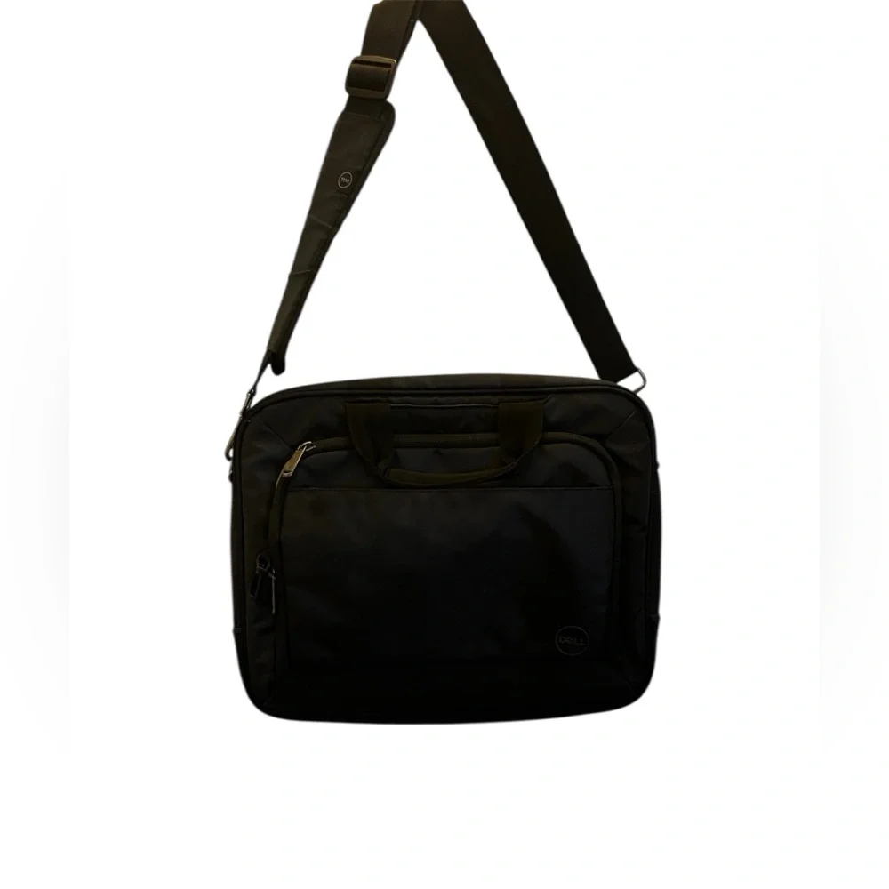 Dell Black Nylon Soft Laptop Bag, Approx 15”w x 12”h x 2”d, Lots of Storage Zips